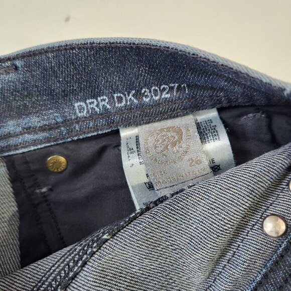 Diesel Tintsie Low Crotch Distressed‎ Baggy Jeans Womens 26 Blue Button Fly - Picture 15 of 16